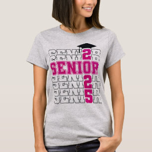 Camiseta Clase rosa de Graduación Superior de 2025