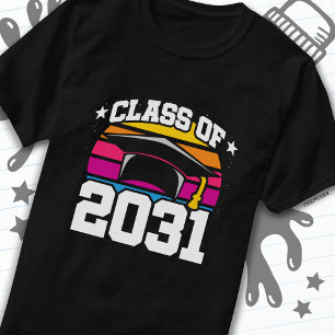 Camiseta Clase Senior 2031 de 2031 Graduation Retro Sunset