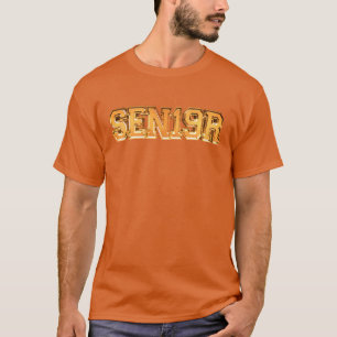 Camiseta Clase Senior de 2019 Naranja de texto SEN19R