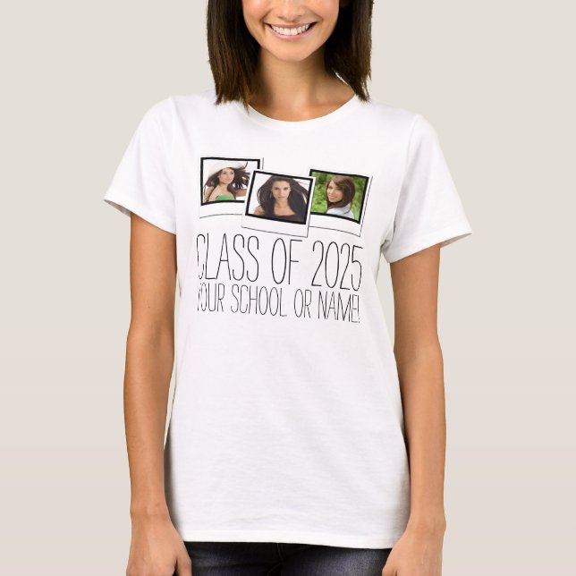 Camiseta Clase Senior de Montaje de Foto de Graduación 2025 (Anverso)