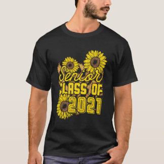 Camiseta Clase Senior De Sunflower De 2021 Graduación Femen