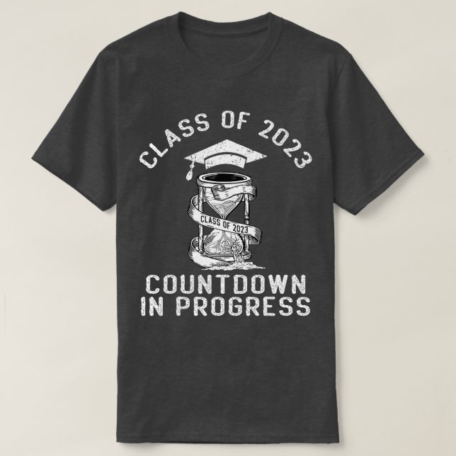 Camiseta Clase Superior de 2023 Cuenta regresiva para regal (Diseño del anverso)