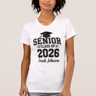 Camiseta Clase Superior De 2026 Graduación Nombre Personali