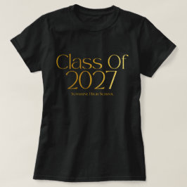 Camiseta Clase Superior de 2027 Tipografía Negra y Dorada