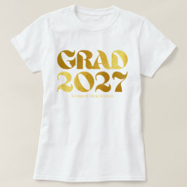 Camiseta Clase Superior de 2027 Tipografía Negra y Dorada