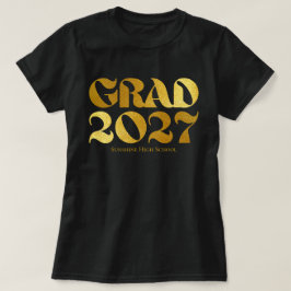 Camiseta Clase Superior de 2027 Tipografía Negra y Dorada