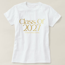 Camiseta Clase Superior de 2027 Tipografía Negra y Dorada