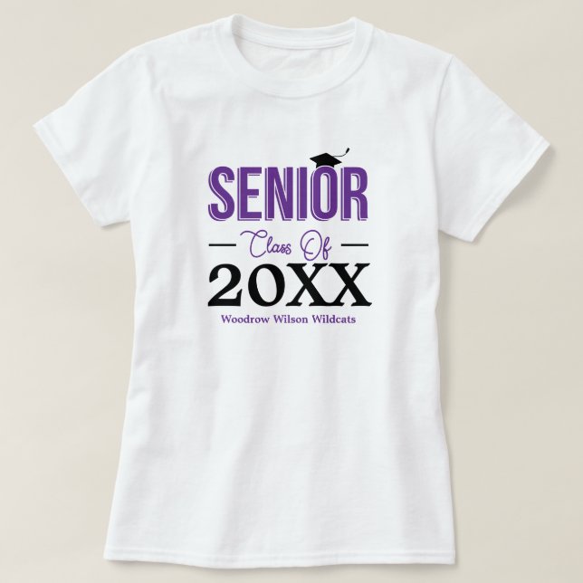 Camiseta Clase superior púrpura (Diseño del anverso)