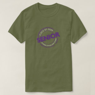 Camiseta Clase superior púrpura de la insignia con problema