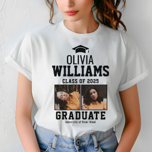 Camiseta Clase universitaria de 2025 Nombre de graduado