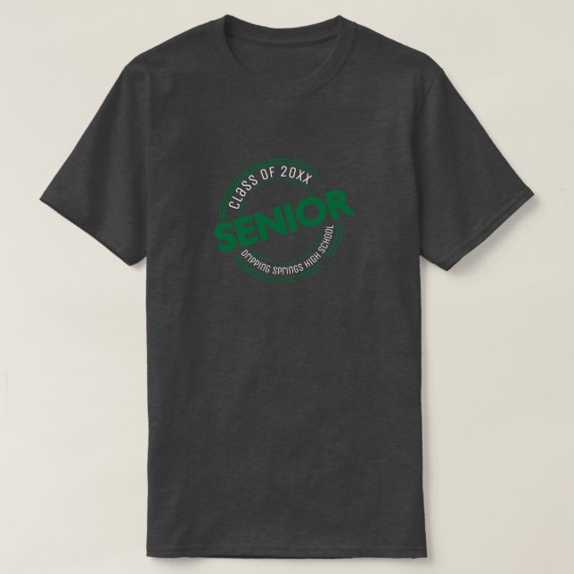 Camiseta Clase verde superior de distintivo perturbado (Diseño del anverso)