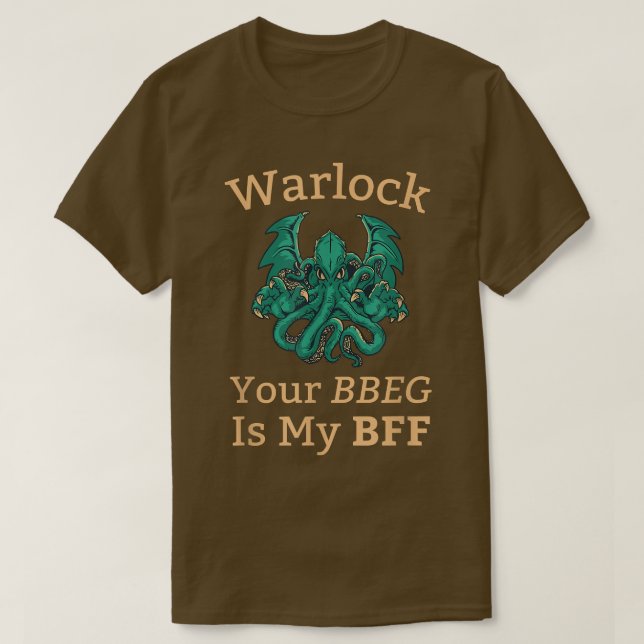 Camiseta Clase Warlock Tu BBEG es mi BFF Dungeons y RPG (Diseño del anverso)