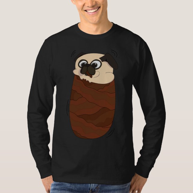 Camiseta clásica Bacon Pug 518 (Anverso)