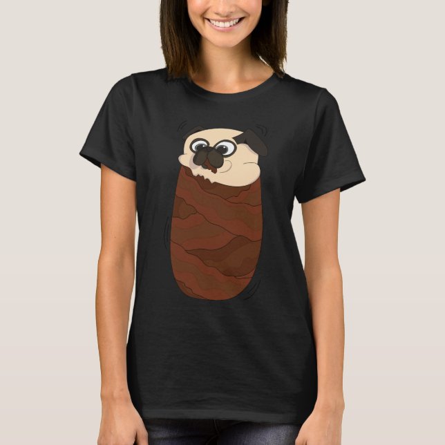 Camiseta clásica Bacon Pug 518 (Anverso)