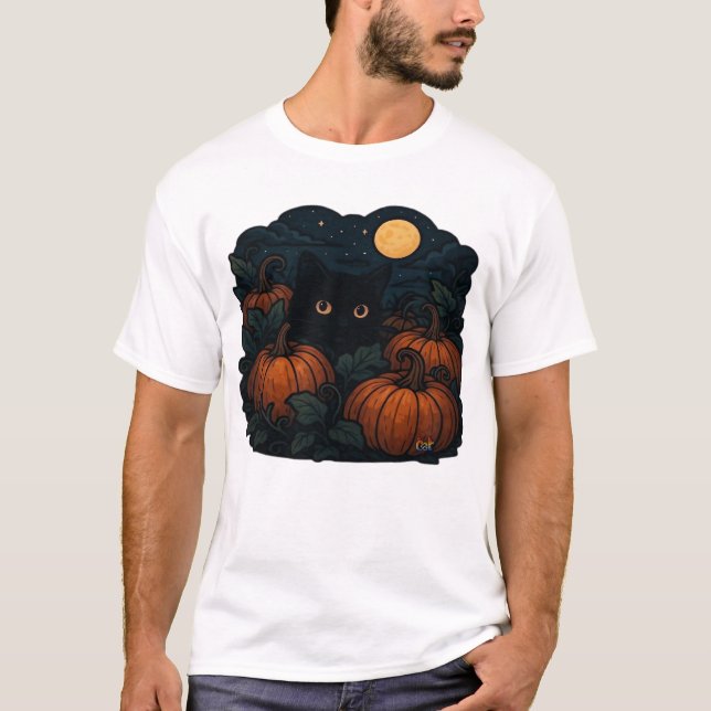 Camiseta clásica Black Cat in the Patch (Anverso)