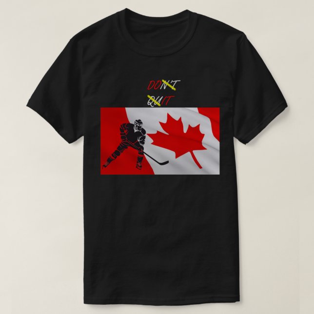 Camiseta clásica con bandera de hockey de Canadá (Diseño del anverso)