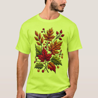 Camiseta clásica con bordado floral