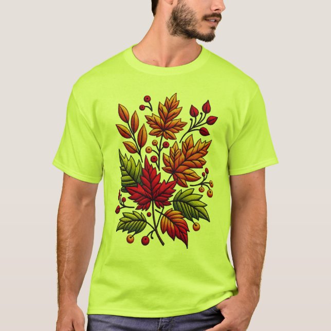 Camiseta clásica con bordado floral (Anverso)
