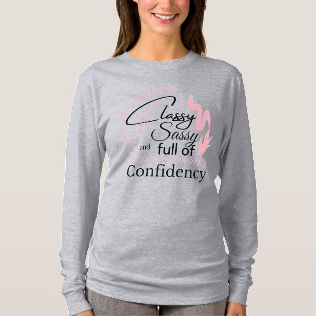 Camiseta Clásica Confianza De Las Mujeres Larga Manga (Anverso)