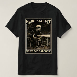 Camiseta clásica Corazón dice foso Rodillas dicen 