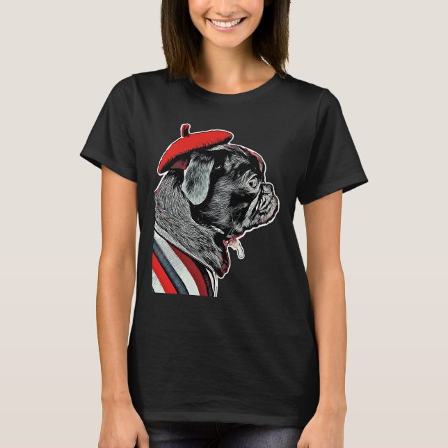Camiseta Clásica Cute Black Pug 69 (Anverso)