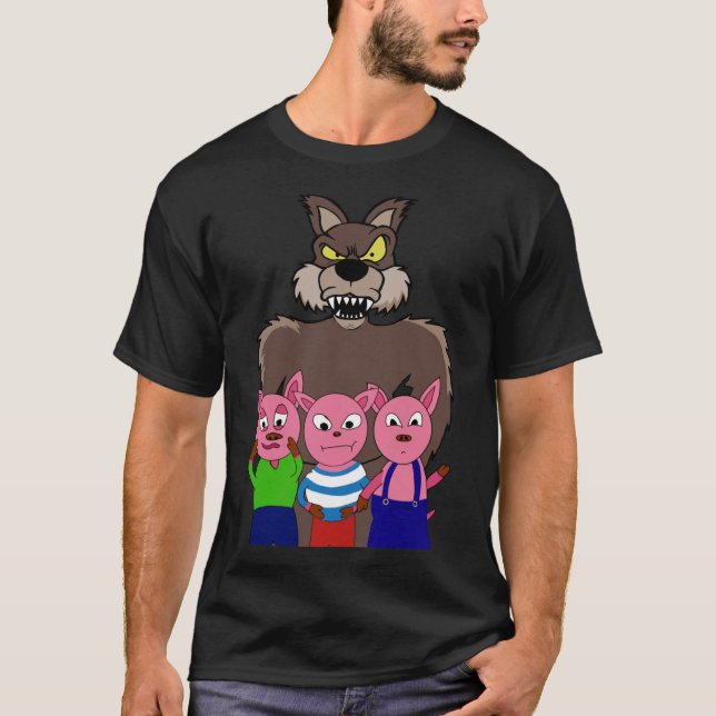 Camiseta clásica de 3 Cerditos (Anverso)