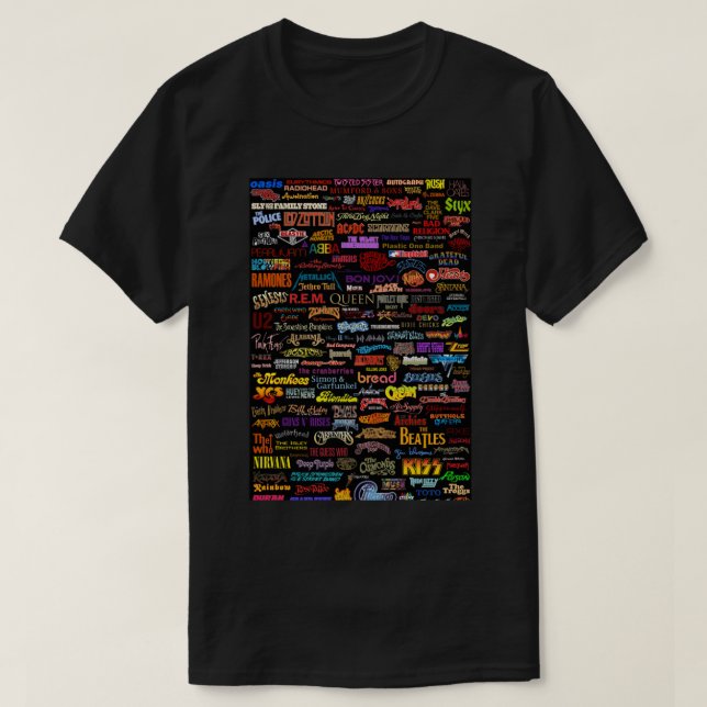 Camiseta clásica de bandas de rock (Diseño del anverso)