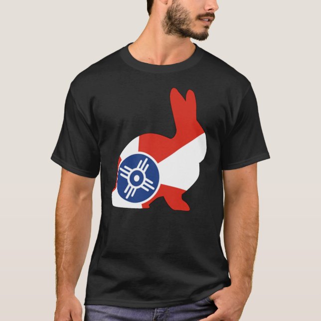 Camiseta clásica de bandera wichita de conejo (Anverso)