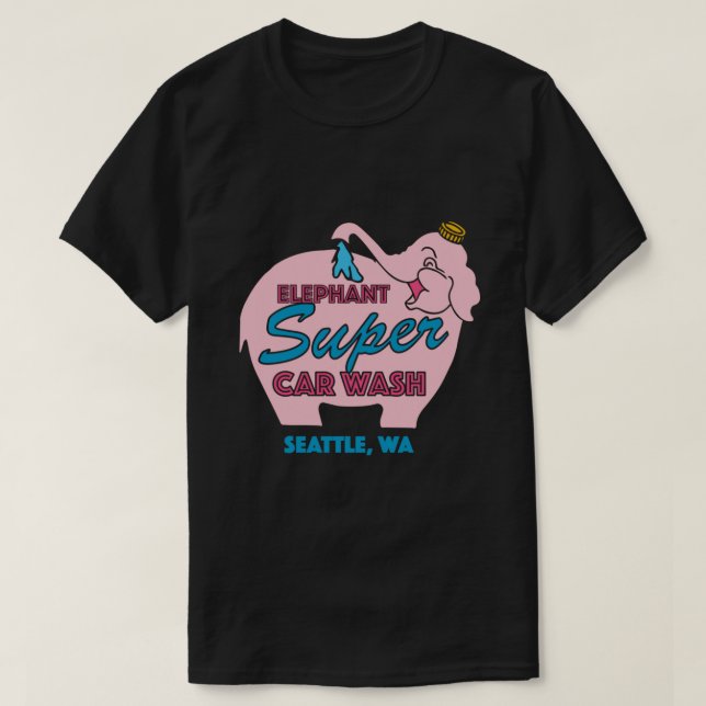 Camiseta clásica de camiseta para elefante rosa (Diseño del anverso)