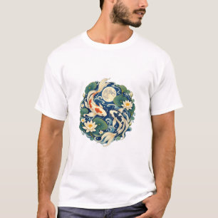 Camiseta clásica de carpas koi y nenúfares ilumina