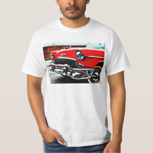 Camiseta clásica de coche de época roja