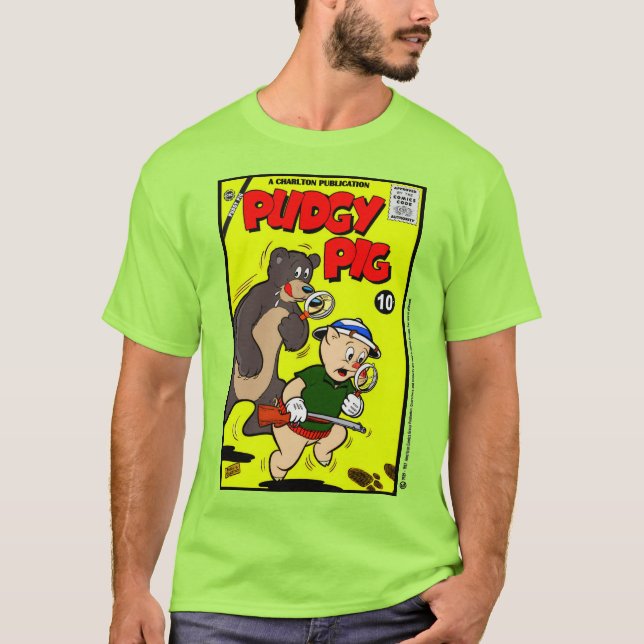 Camiseta Clásica de Cómic de CERDO REGORDETE (Anverso)