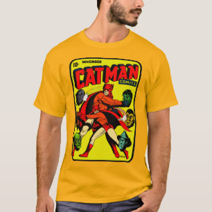 Camiseta clásica de comics de Cat-Man de los años