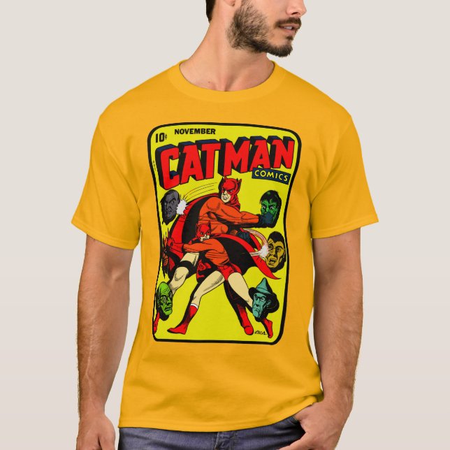 Camiseta clásica de comics de Cat-Man de los años  (Anverso)