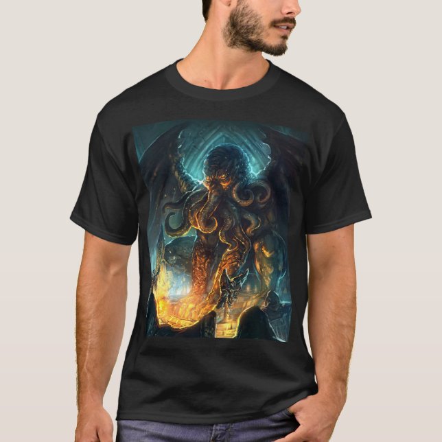 Camiseta clásica de diseño Cthulhu de Lovecraft (Anverso)