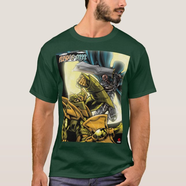 Camiseta clásica de diseño de carnes y acero V2 (Anverso)