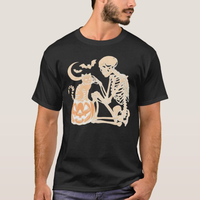 Camiseta clásica de diseño de Halloween de gatito  (Anverso)