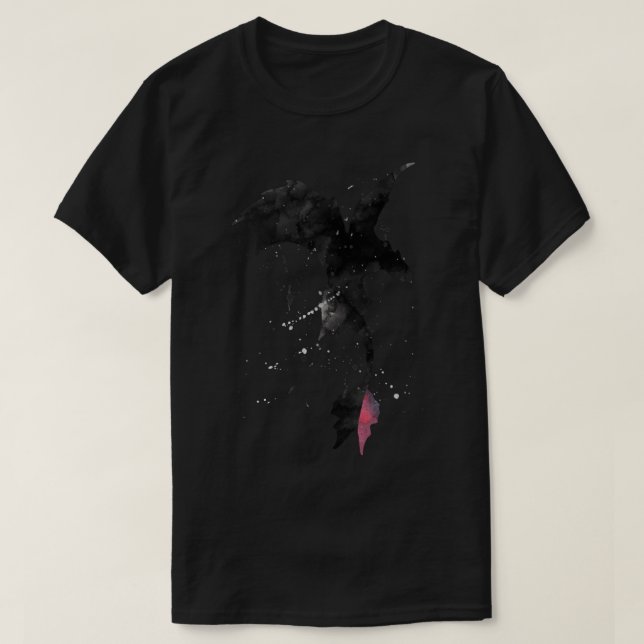 Camiseta Clásica De Dragón Sin Dentadura Splatter. (Diseño del anverso)