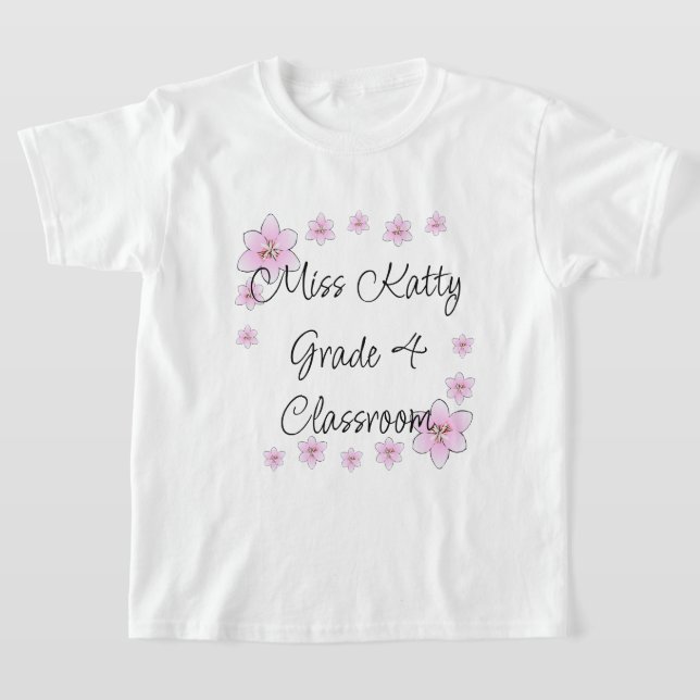 Camiseta clásica de flores rosadas (Distribución)