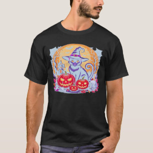 Camiseta Clásica de Gato de Calabaza Fantasma Lind