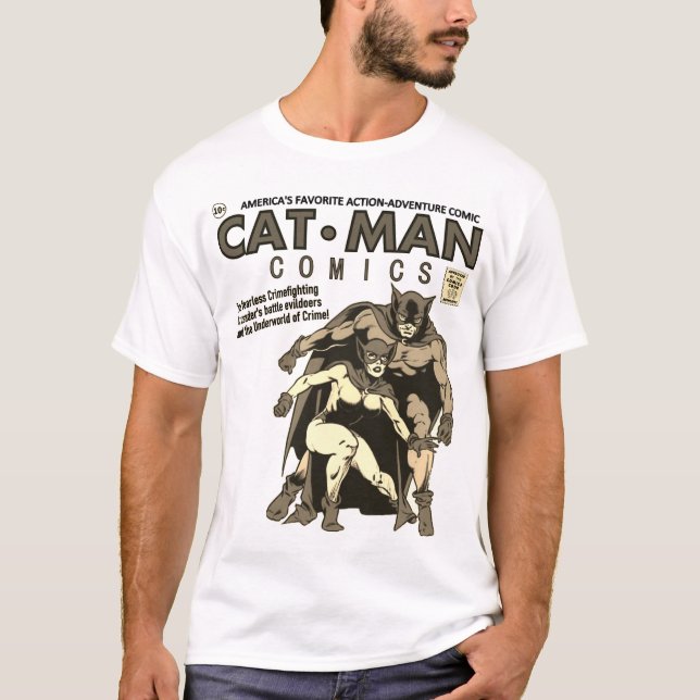 Camiseta clásica de gato-hombre (Anverso)