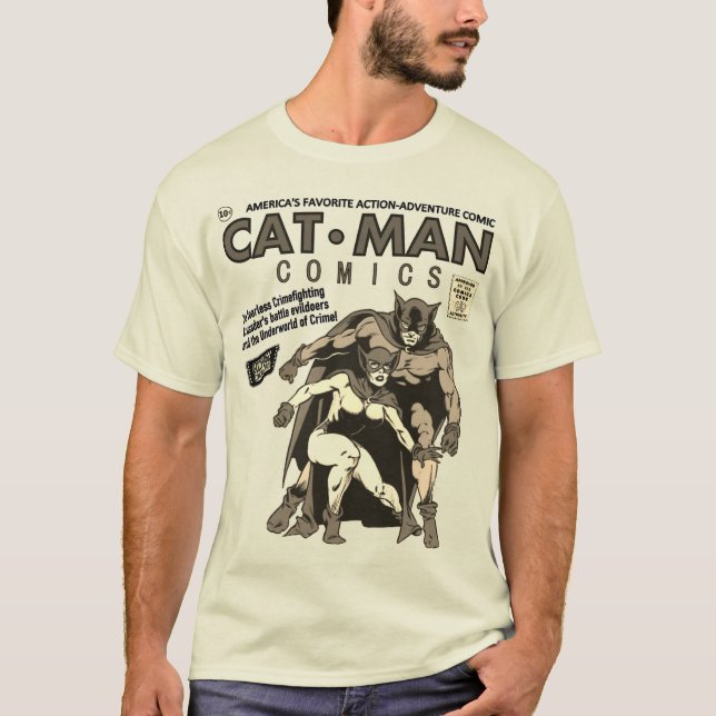 Camiseta clásica de gato-hombre (Anverso)