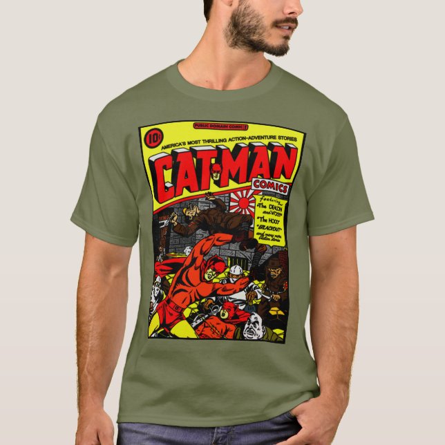 Camiseta clásica de gato y hombre de los años 40 (Anverso)