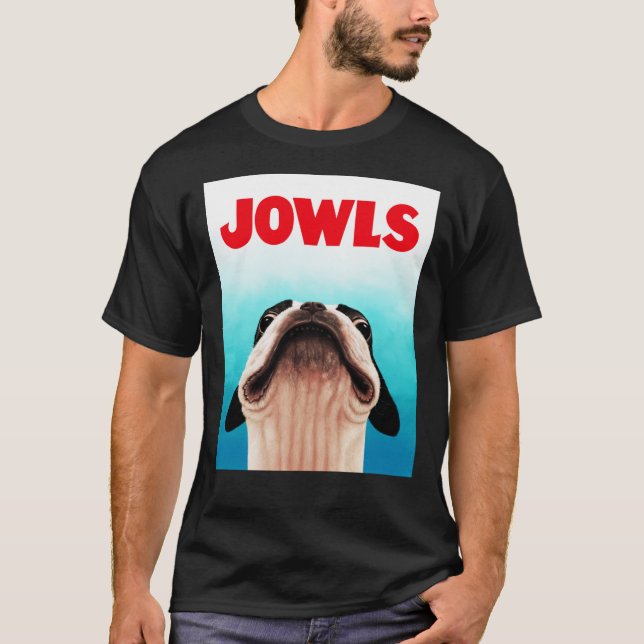 Camiseta clásica de Jowls Boston Terrier poster (Anverso)