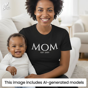 Camiseta Clásica de Mamá Establecida en Mayúsculas