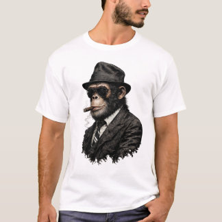 Camiseta Clásica de Mono con Traje – Diseño de Est
