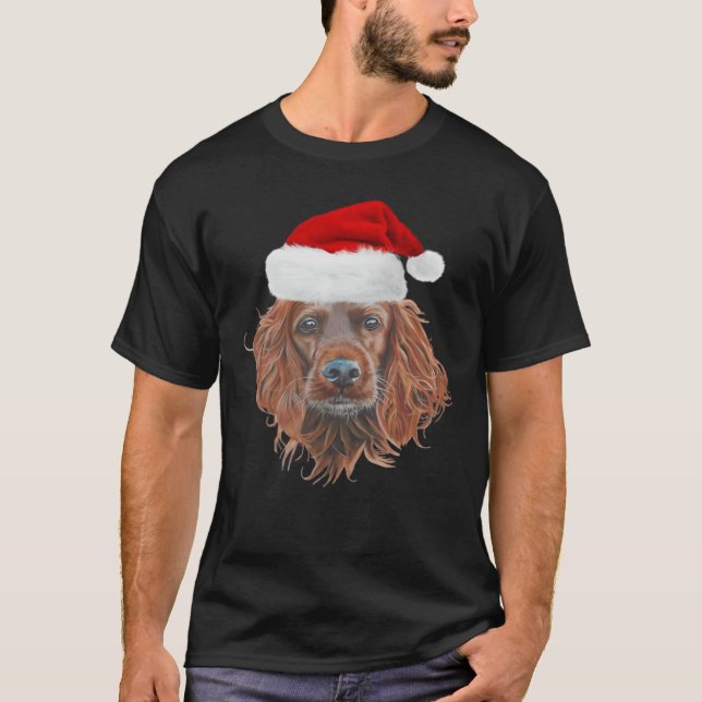 Camiseta clásica de Navidad Irish Setter (Anverso)