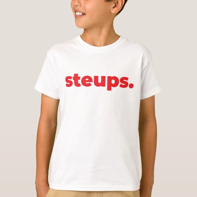 Camiseta Clásica de Niño - Steups. (Anverso)