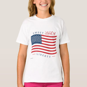 Camiseta clásica de niños con bandera de EE. UU.