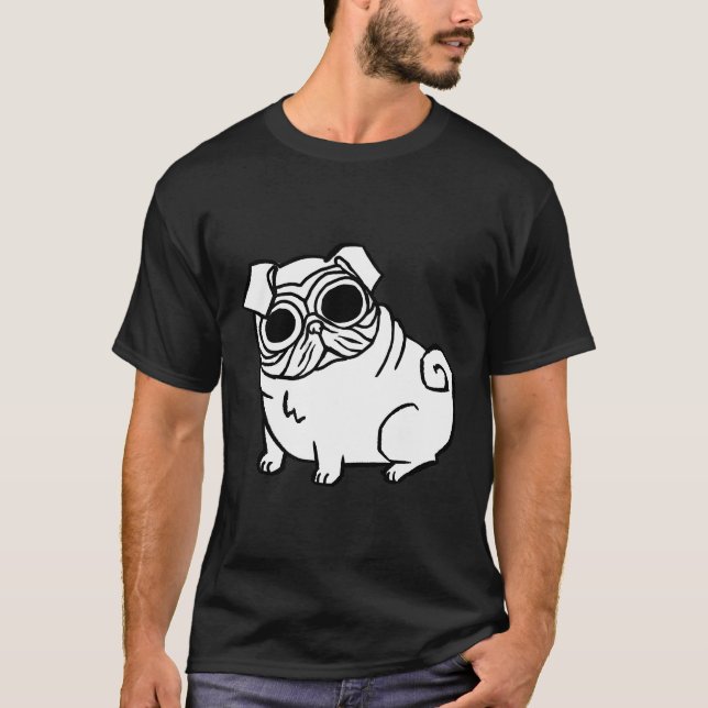 Camiseta clásica de ojos pug 463 (Anverso)